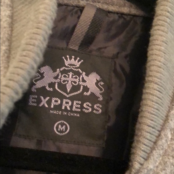 Men’s gray wool jacket. Express. Sz M - Picture 3 of 6